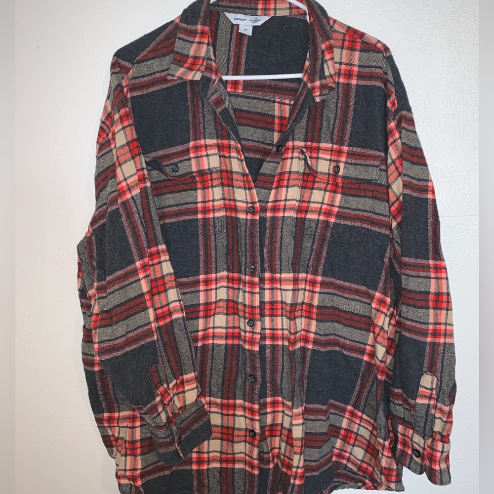 Grey Plaid “Boyfriend” Flannel